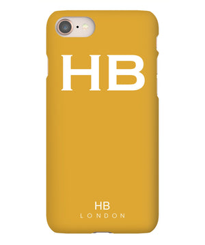 Personalised Mustard with White Font Initial Phone Case - HB LONDON