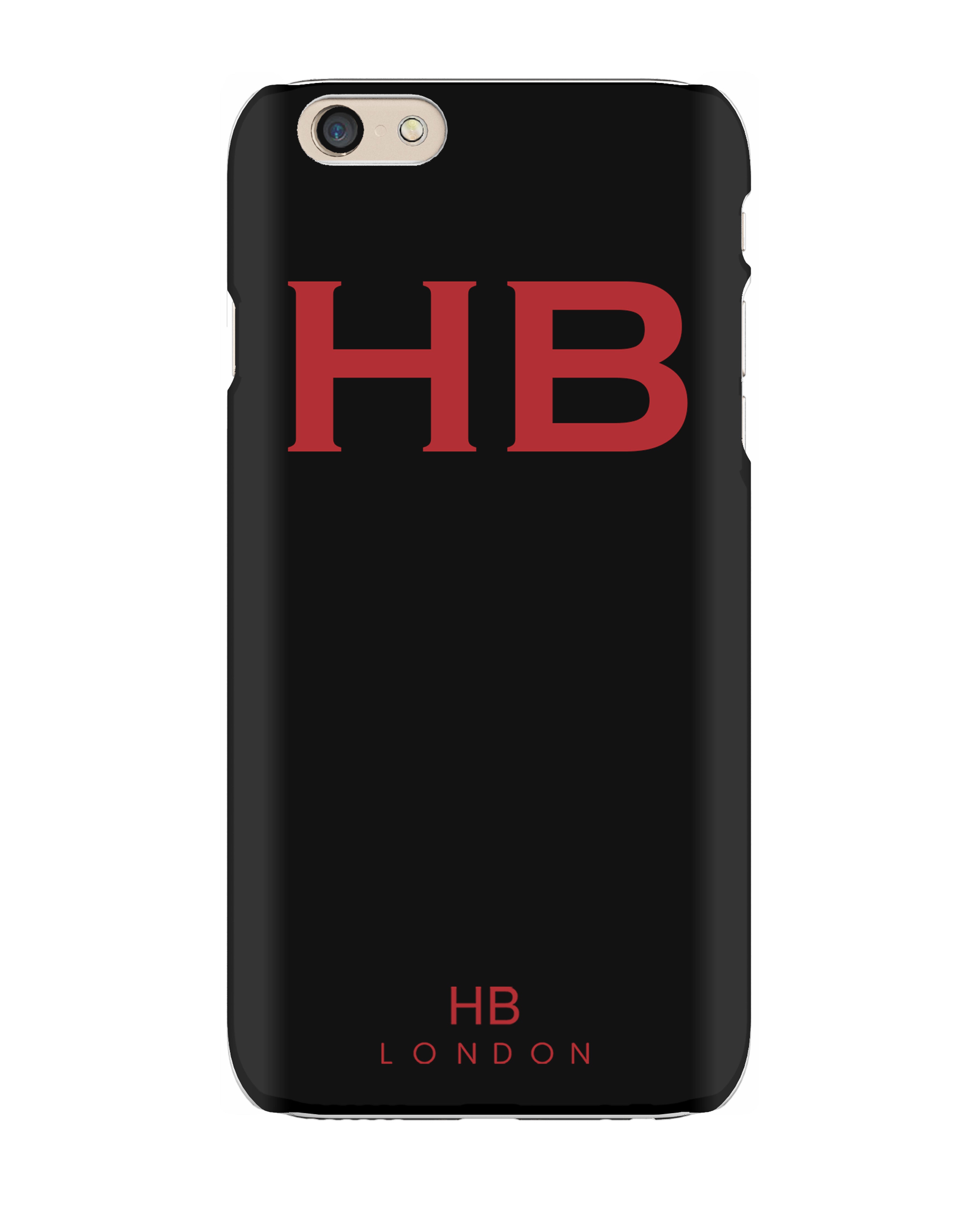 Personalised Black with Red Font Initial iPhone Case