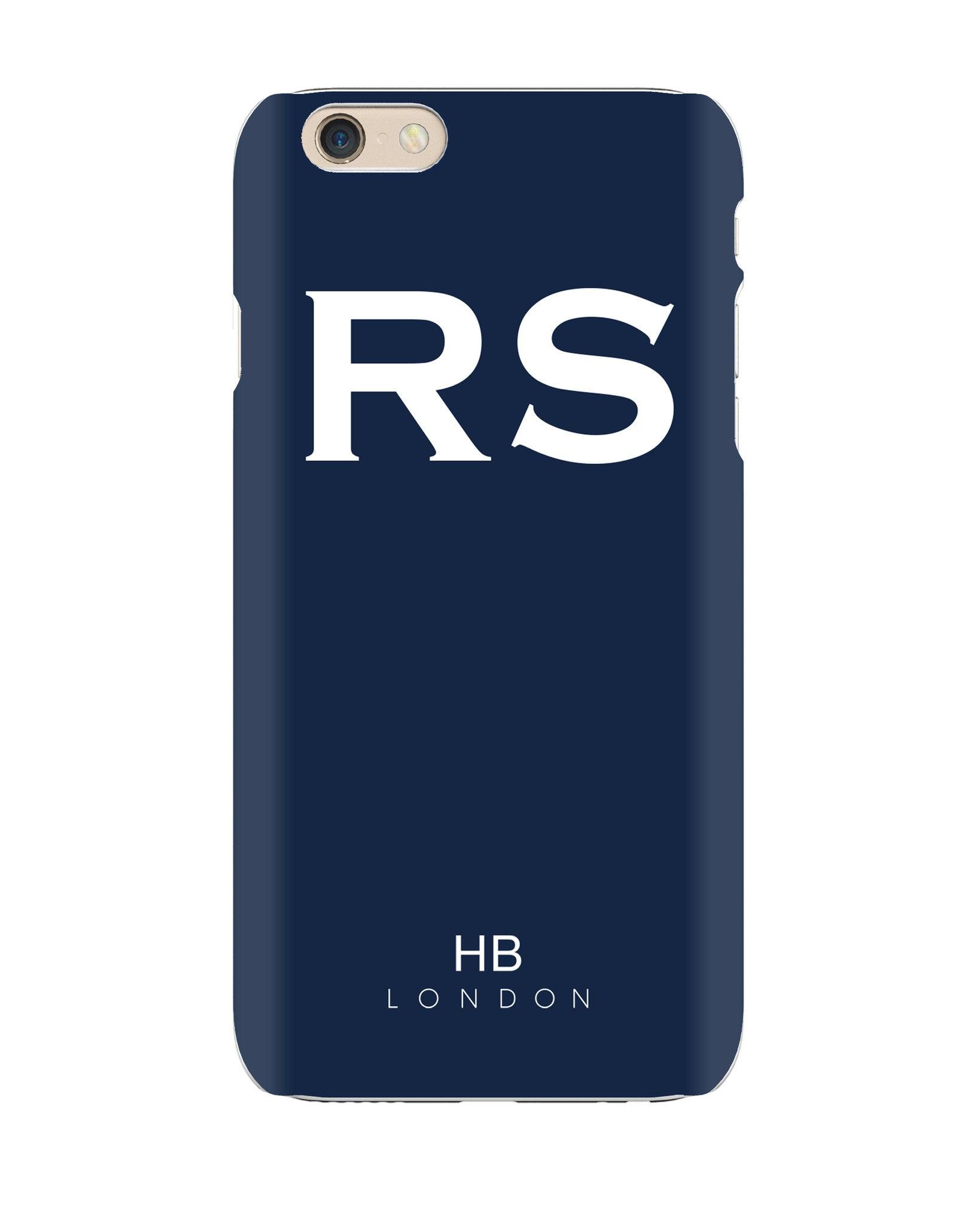 Personalised Navy Initial iPhone Case with White Font